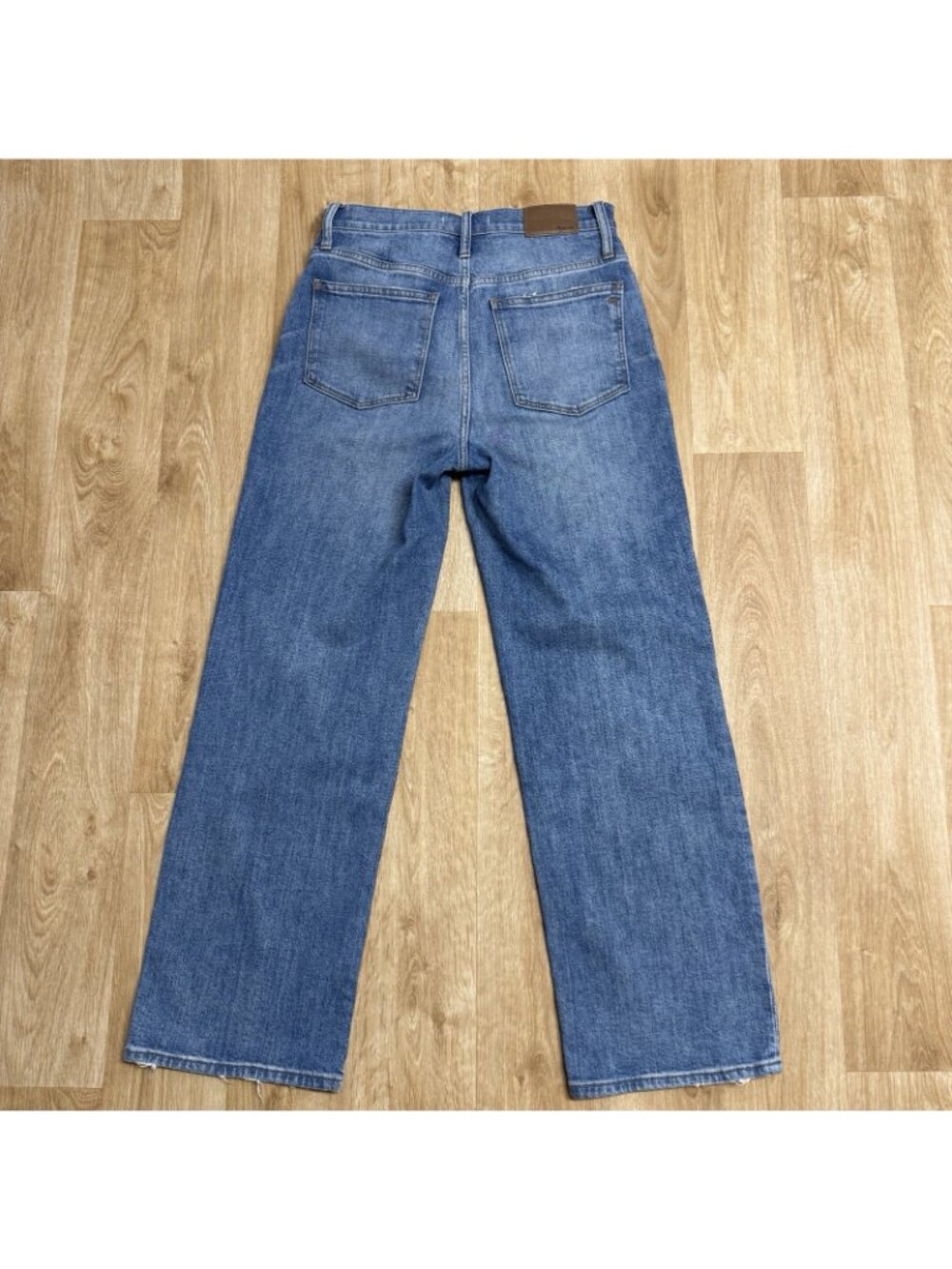 MADEWELL JEANS SLIM WIDE LEG FULL LENGTH SIZE 27 AJ367 HIGH RISE COTTON STRETCH - Picture 2 of 13